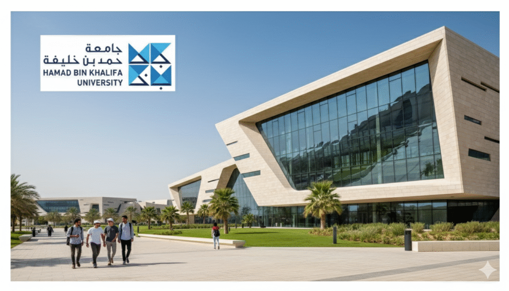 Aerial view of Hamad Bin Khalifa University campus, home of the fully funded Hamad Bin Khalifa Scholarship 2026 in Qatar.