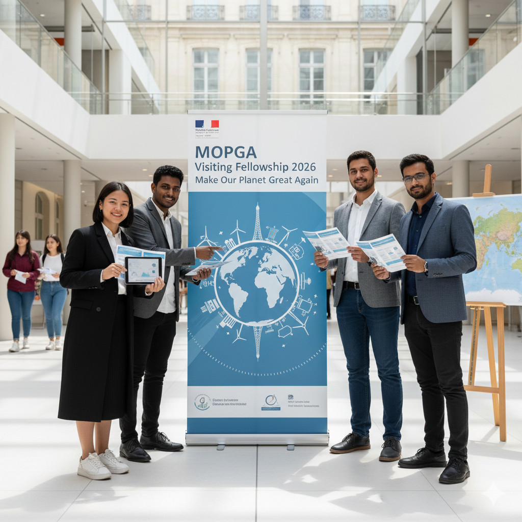 An early-career researcher conducts climate science research in a French lab as part of the MOPGA Visiting Fellowship program.